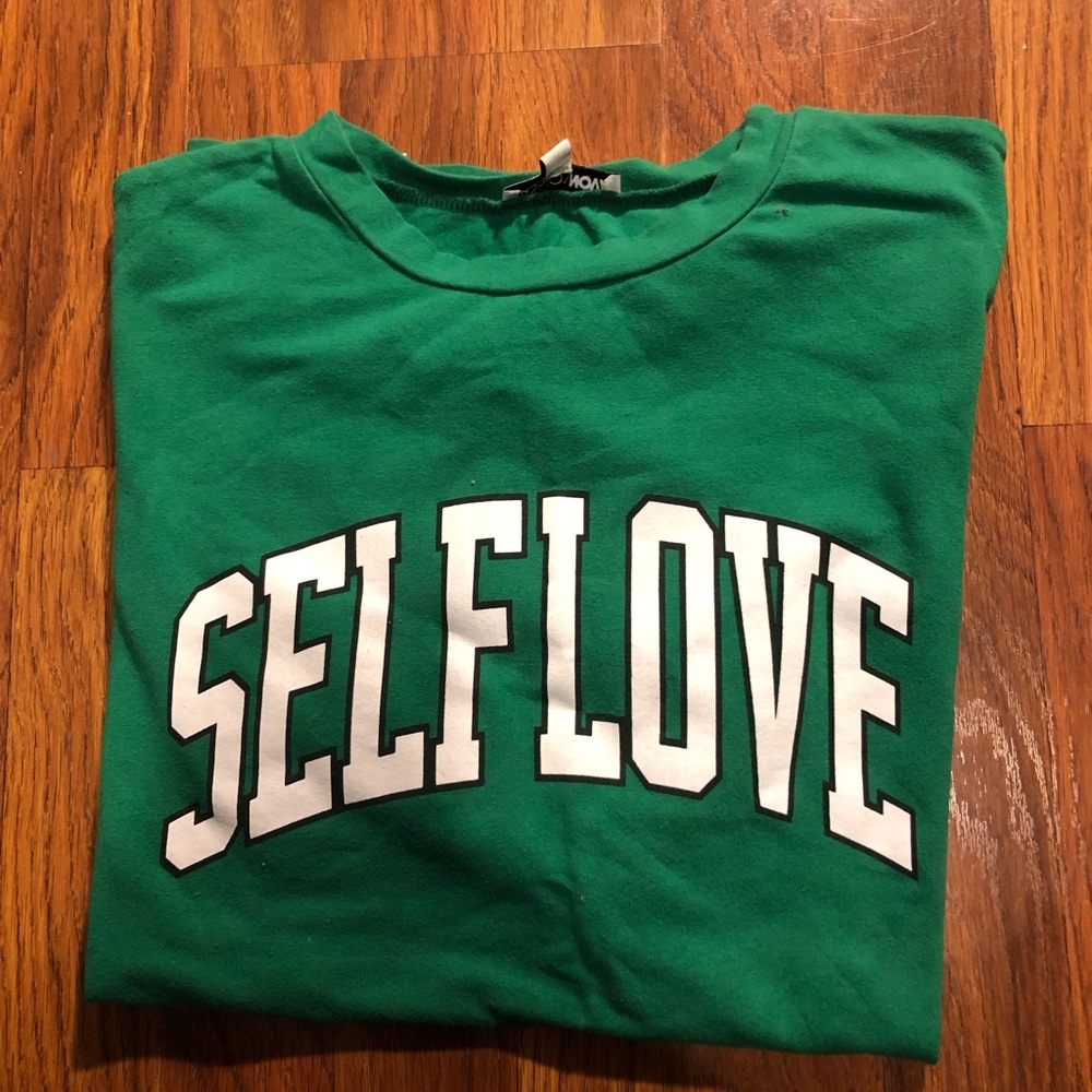 Green 'SELFLOVE' Graphic Tee